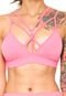 Top Power Fit Tiras Mikonos Rosa - Marca Power Fit