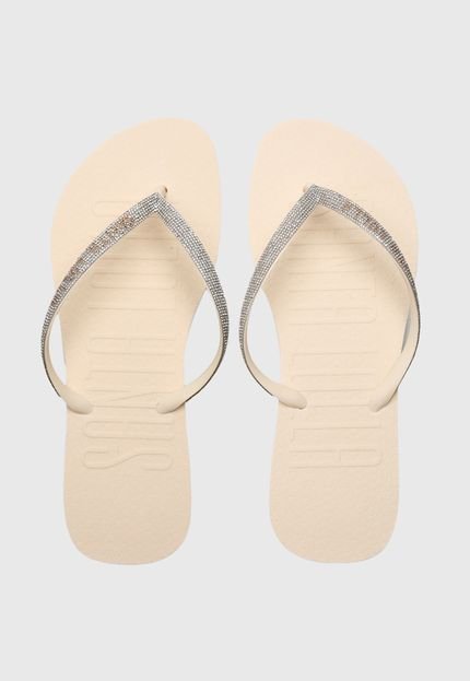 Chinelo Santa Lolla Tira Com Hotfix Off-White - Marca Santa Lolla