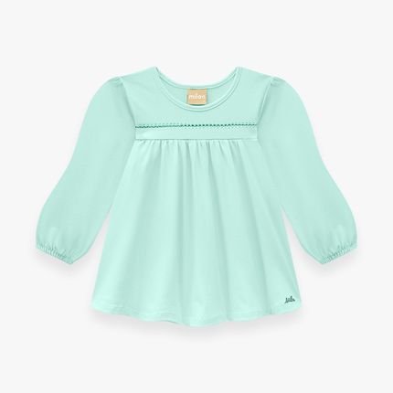 Blusa Infantil Menina Milon Cotton Elastano Verde Claro - Marca Milon