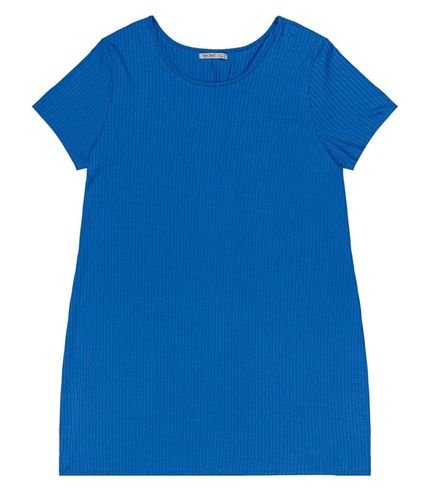 Vestido Plus Size Canelado Secret Glam Azul - Marca Rovitex Plus Size