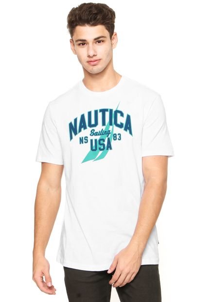 Camiseta Nautica Estampada Branca - Marca Nautica