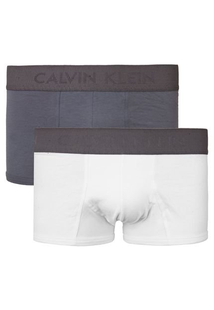 Kit Cueca Calvin Klein Underwear Boxer 2 Peças Branco/ Cinza - Marca Calvin Klein Underwear