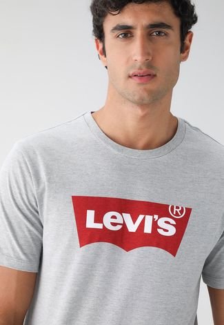 Camiseta Levis Logo Cinza