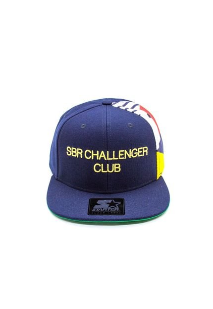 Boné Starter Aba Reta Snapback Challenger Collab Sneakersbr Azul Marinho - Marca STARTER