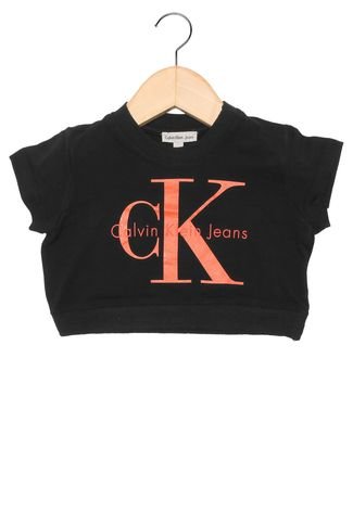 Christchurch voetstuk Oxideren Blusa Calvin Klein Kids Cropped Logo Preto - Compre Agora | Kanui Brasil