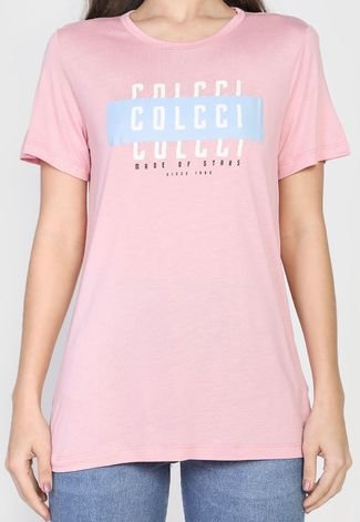 Camiseta Colcci Made of Stars Rosa