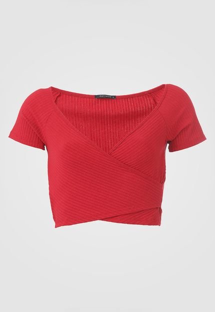 Blusa Cropped Mercatto Canelada Vermelha - Marca Mercatto