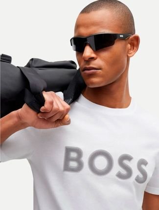 Camiseta Hugo Boss Regular Tee 1 Mesh Branca