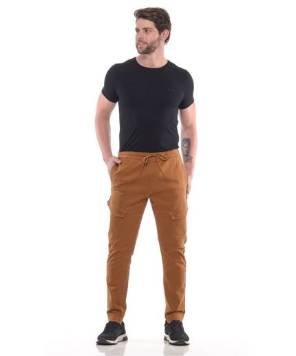 Calça Masculina Sarja Jogger Cargo Razon Jeans - Marca Razon Jeans