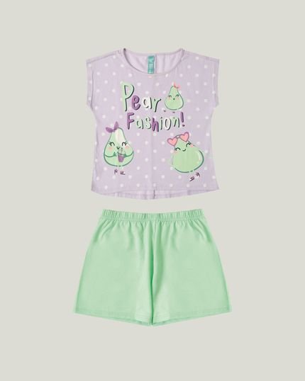 Pijama Pear Fashion Meia Malha Menina Malwee Kids - Marca Malwee Kids
