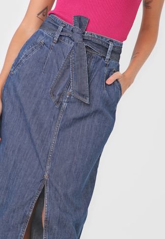 Saia Jeans Fenda Cargo Malu Jeans - Lolla Valentina - Compre Online