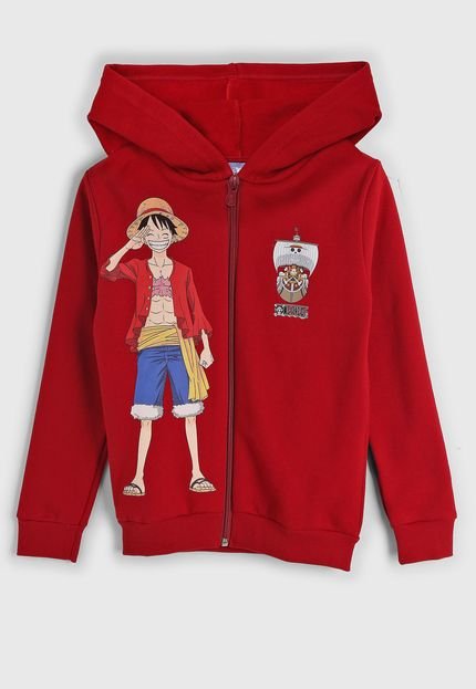 Blusa Infantil de Moletom Brandili One Piece Vermelha - Marca Brandili