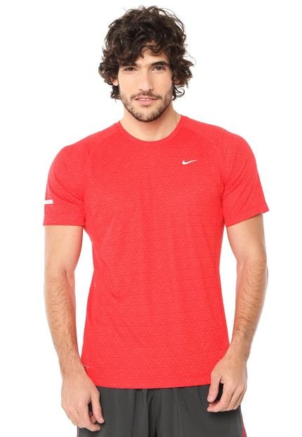 Camiseta Nike Printed Miler SS Vermelha - Marca Nike