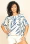 Blusa Ampla Malha Amazonia Vital Morcego Manga Curta Bambu Azul - Marca Amazonia Vital