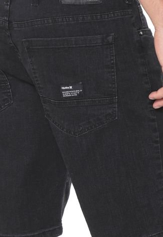 Bermuda Jeans Hurley Slim Streong Preta