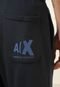 Calça de Moletom AX ARMANI EXCHANGE Jogger Logo Azul-Marinho - Marca AX ARMANI EXCHANGE