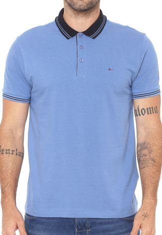 Camisa Polo Aramis Reta Logo Azul