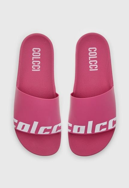 Chinelo Slide Colcci Logo Rosa - Marca Colcci