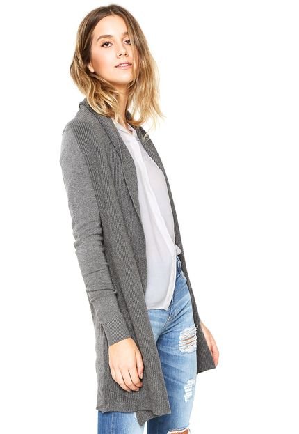 Cardigan Facinelli by MOONCITY Canelado Cinza - Marca Facinelli