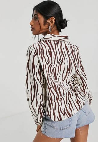 Camisa TOPSHOP Zebra Branca