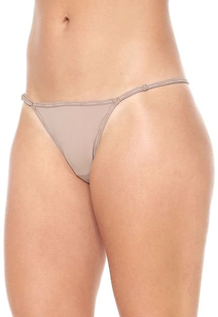 Calcinha Calvin Klein Underwear Tanga Logo Bege - Marca Calvin Klein Underwear