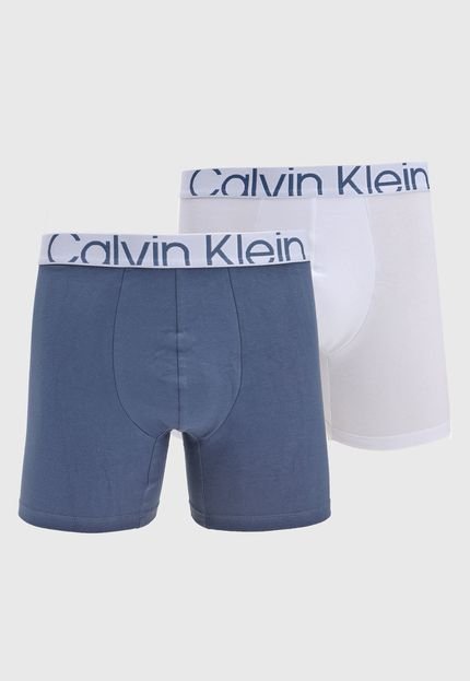 Kit 2pçs Cueca Calvin Klein Underwear Boxer Archive Azul - Marca Calvin Klein Underwear