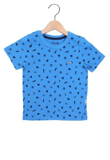 Camiseta Trick Manga Curta Menino Azul - Marca Trick