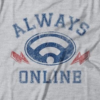 Camiseta Feminina Always Online - Mescla Cinza