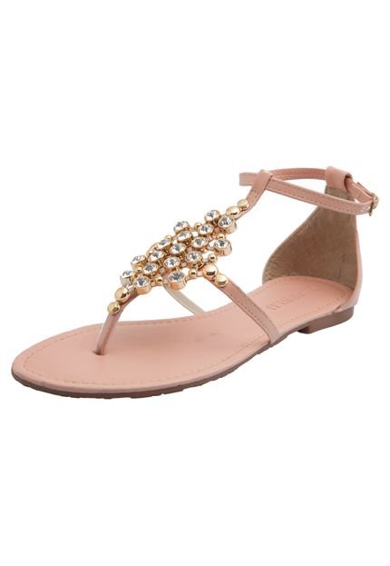 Rasteira FiveBlu Pedraria Nude - Marca FiveBlu