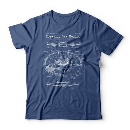 Camiseta UFO Patent - Azul Genuíno - Marca Studio Geek 