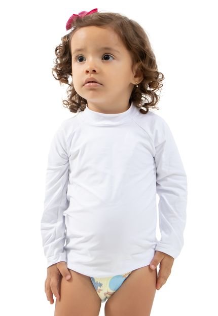 Camisa 4 Estações Térmica Infantil Manga Longa Proteção UV Branco - Marca 4 Estações