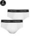 Kit 2pçs Cuecas Calvin Klein Underwear Slip Logo Branco - Marca Calvin Klein Underwear