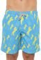 Bermuda Água Shorts Co Reta Cavalos Azul/Amarela - Marca Shorts Co