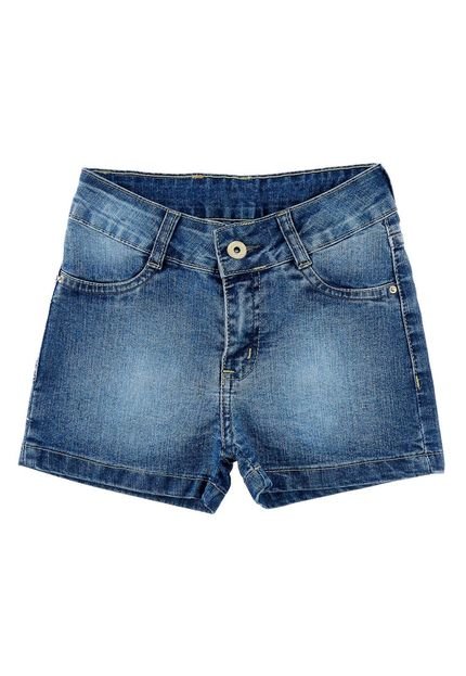 Shorts Meia Coxa Jeans Infantil Menina - Azul Azul - Marca Reduzy