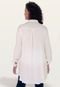 Chemise Vestido Saída Bolso Mangas Longas Crepe Semitransparente Liso Off White - Marca 101 Resort Wear