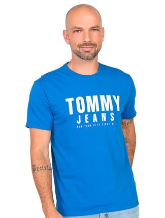 Camiseta Tommy Hilfiger Masculina Center Chest Graphic Azul