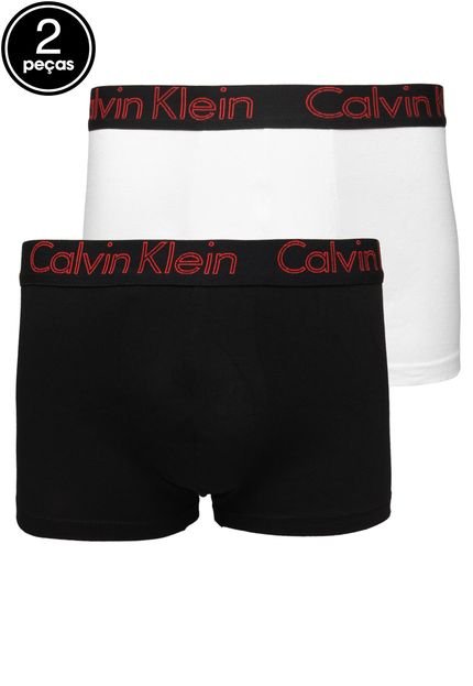 Kit 2pçs Cueca Calvin Klein Underwear Boxer Trunk Cotton Branco - Marca Calvin Klein Underwear
