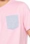 Camiseta Naxos Manga Curta Bolso Rosa - Marca Naxos