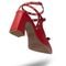 Scarpin Sapato Slingback salto grosso Vermelho 183210 Flor da Pele - Marca Flor da Pele