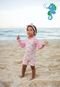 Macaquinho UV de praia Infantil com proteção solar FPU50 Céu Rosa - Marca Ecoeplay