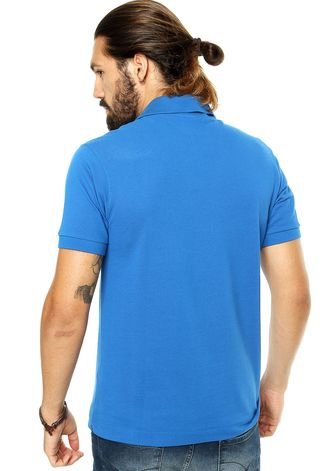 Camisa Polo Lacoste Logo Azul