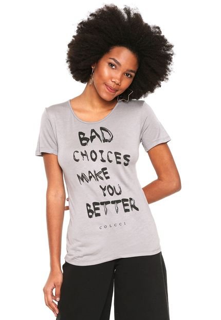Camiseta Colcci Bad Choices Cinza - Marca Colcci