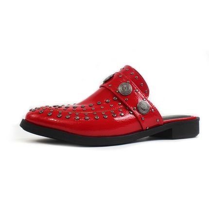 Mule Nicky Damannu Shoes Verniz Molhado Vermelho - Marca Damannu Shoes