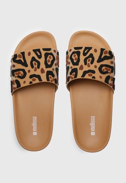 Chinelo Slide Melissa Animal Print Caramelo - Marca Melissa