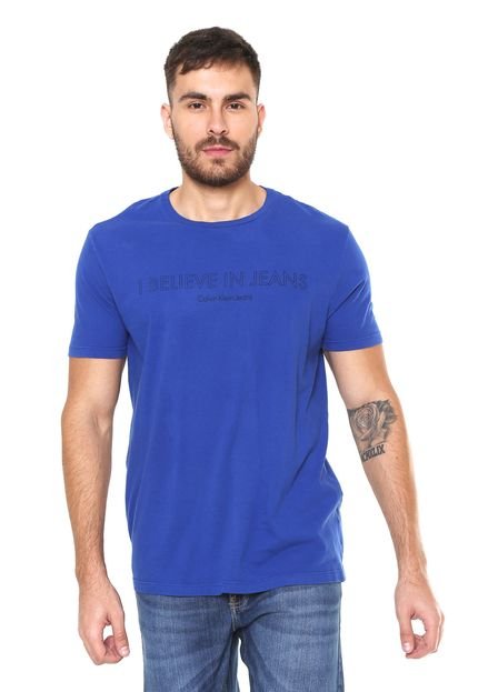 Camiseta Calvin Klein Jeans Frase Azul - Marca Calvin Klein Jeans