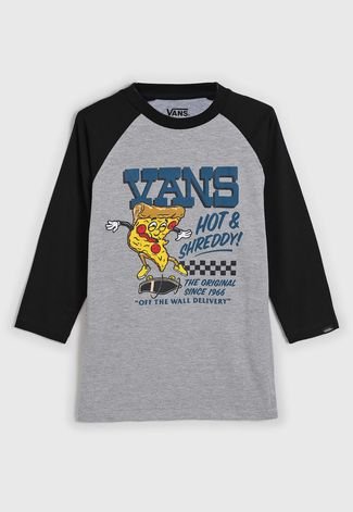 Camiseta Vans Infantil Raglan Cinza
