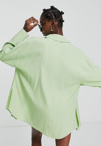 Camisa TOPSHOP Oversized Verde