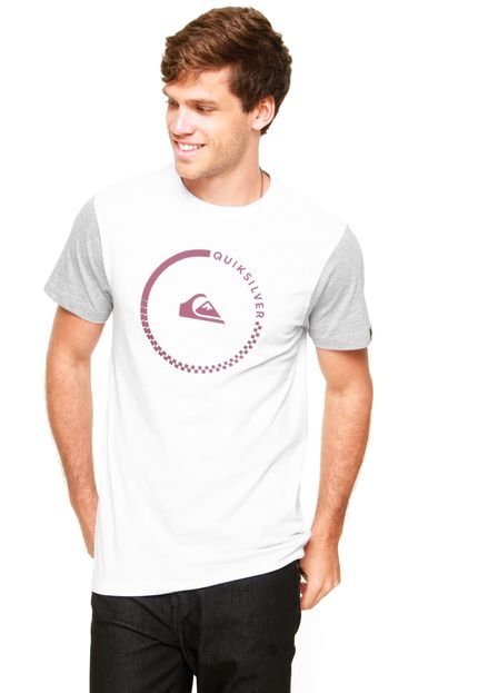 Camiseta Quiksilver Slim Fit Quik Logo Branca - Marca Quiksilver