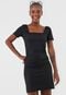 Vestido FiveBlu Curto Canelado Preto - Marca FiveBlu