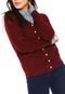 Cardigan For Why Tricot Texturizado Vinho - Marca For Why